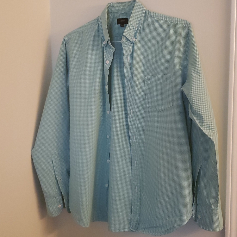 J. Crew Factory Turquoise Plaid Button Down